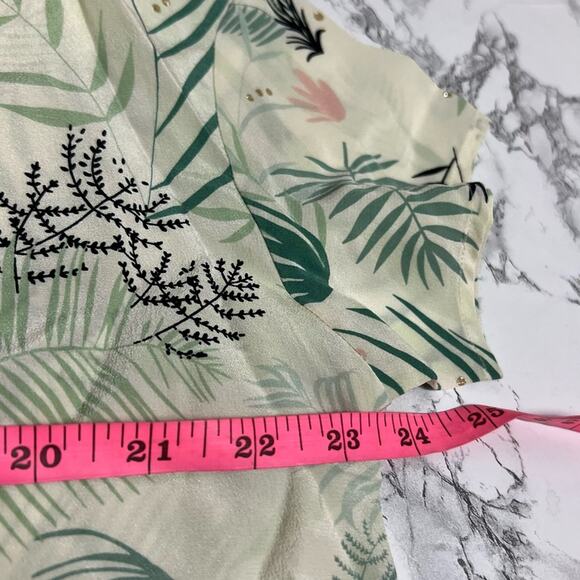 Des Petits Hauts palm jungle silk blouse Sz S - Picture 3 of 9